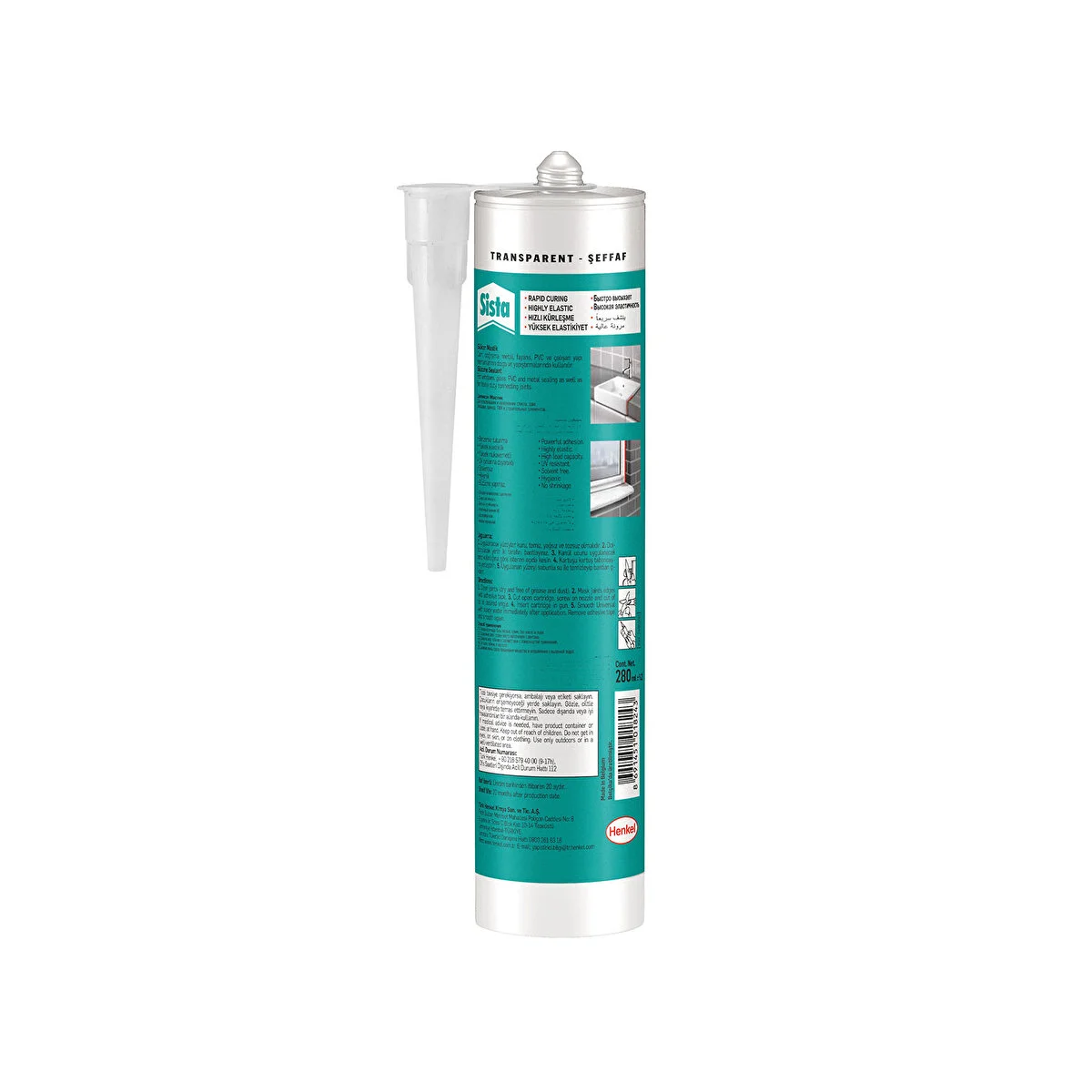 Sista Universal %100 Silikon Şeffaf 280ml Şeffaf